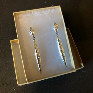 Gorjana "Nora" hammered silver drop earrings